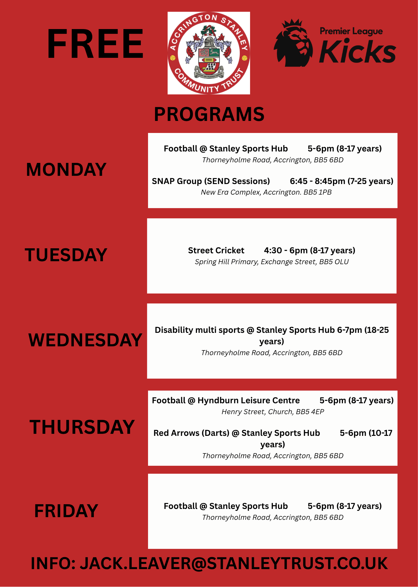 PL Kicks Schedule